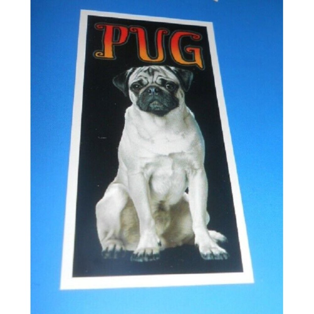 New Adorable Pug Lover Bath Beach Gift Towel Tan Pugs Puppy Cotton Velour NIP - Picture 2 of 3